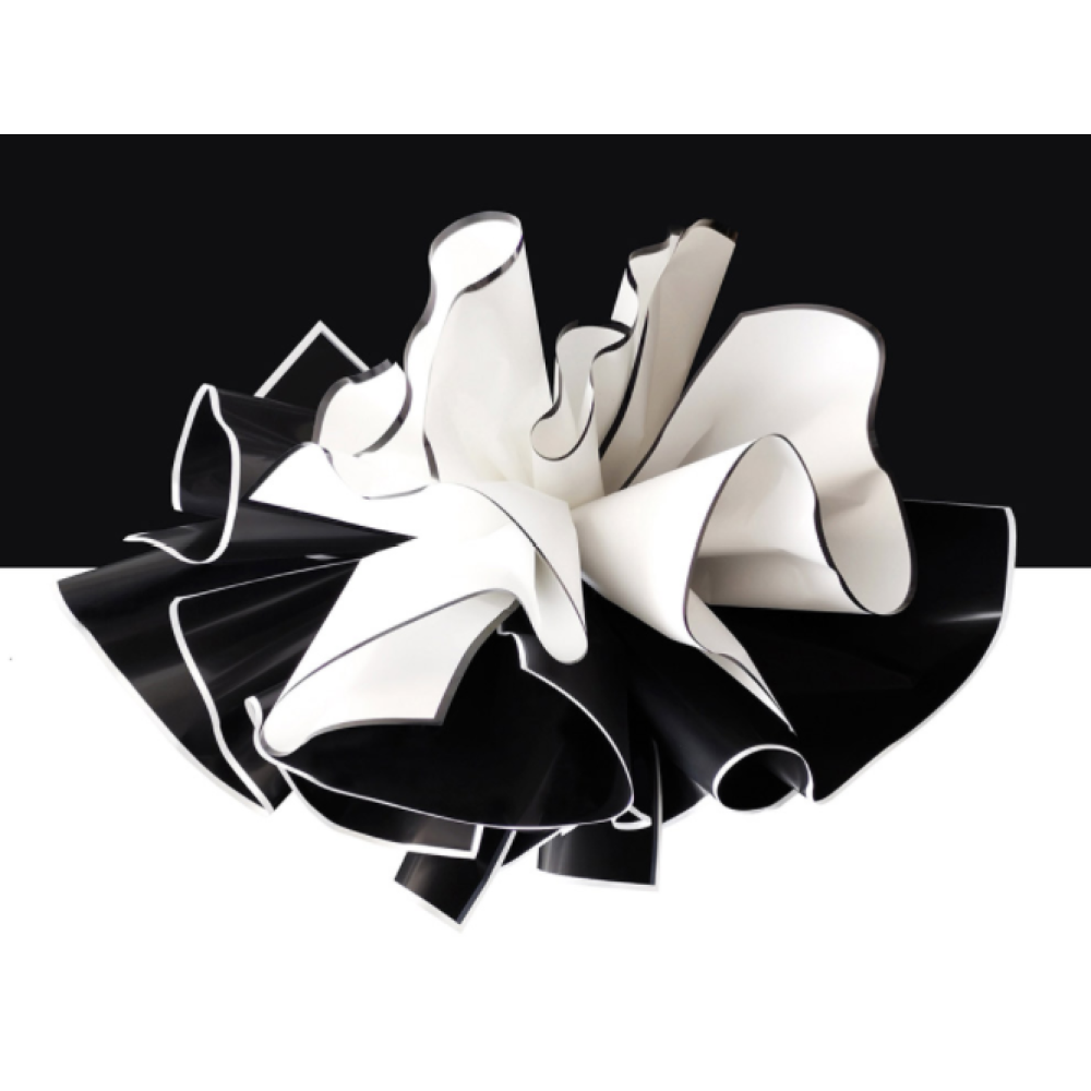 White Black Waterproof Cello Flower Wrapping Paper Pack 20